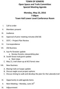 Icon of 20160523 Open Space And Trails Committe Special Meeting Agenda